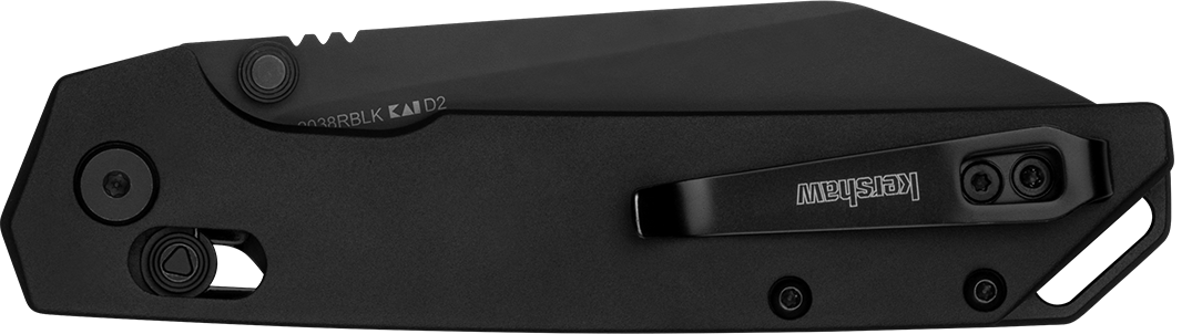 Kershaw Iridium 3.45" Folding Reverse Tanto Plain D2 Black Oxide - Black Aluminum — view 3