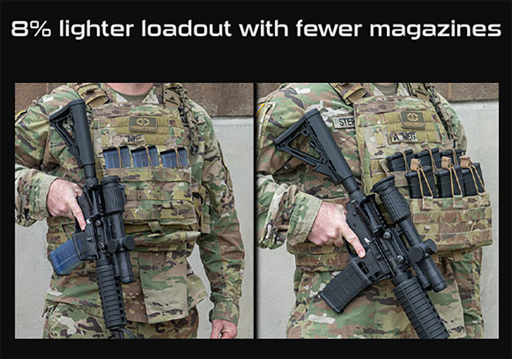 Desert Tech Quadmag-53 5.56x45mm NATO 53-Rd Magazine - Fits Quattro-15 Lower - Black — view 3