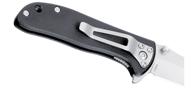 Columbia River CRKT 6450D2 Drifter 2.88" Folding Drop Point Plain Stonewashed D2 Blade Black Textured G10 Handle — view 3