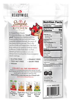 ReadyWise Simple Kitchen Freeze-Dried Strawberries 1 Serving Pouch 6 Per Case — view 3