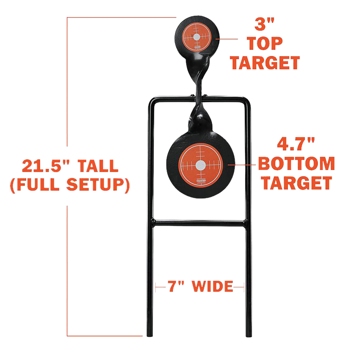 Champion Targets 40875 Gong Spinner Target 3" / 4.7" Black/Orange Steel Standing — view 3