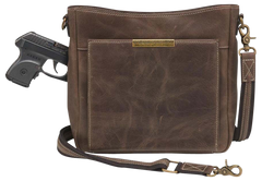 GTM GTM-CZY/98 Slim Crossbody Brown Leather Concealment Purse — view 3