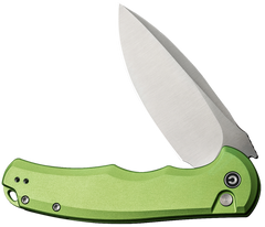 Civivi Knives Praxis 3.75" Folding Drop Point Plain Satin Nitro-V Steel - Lime Green Aluminum Handle — view 3