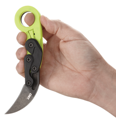 Columbia River Provoke Zap 2.47" Folding Hawkbill Plain 4116 SS Black Stonewash Green Grivory — view 3