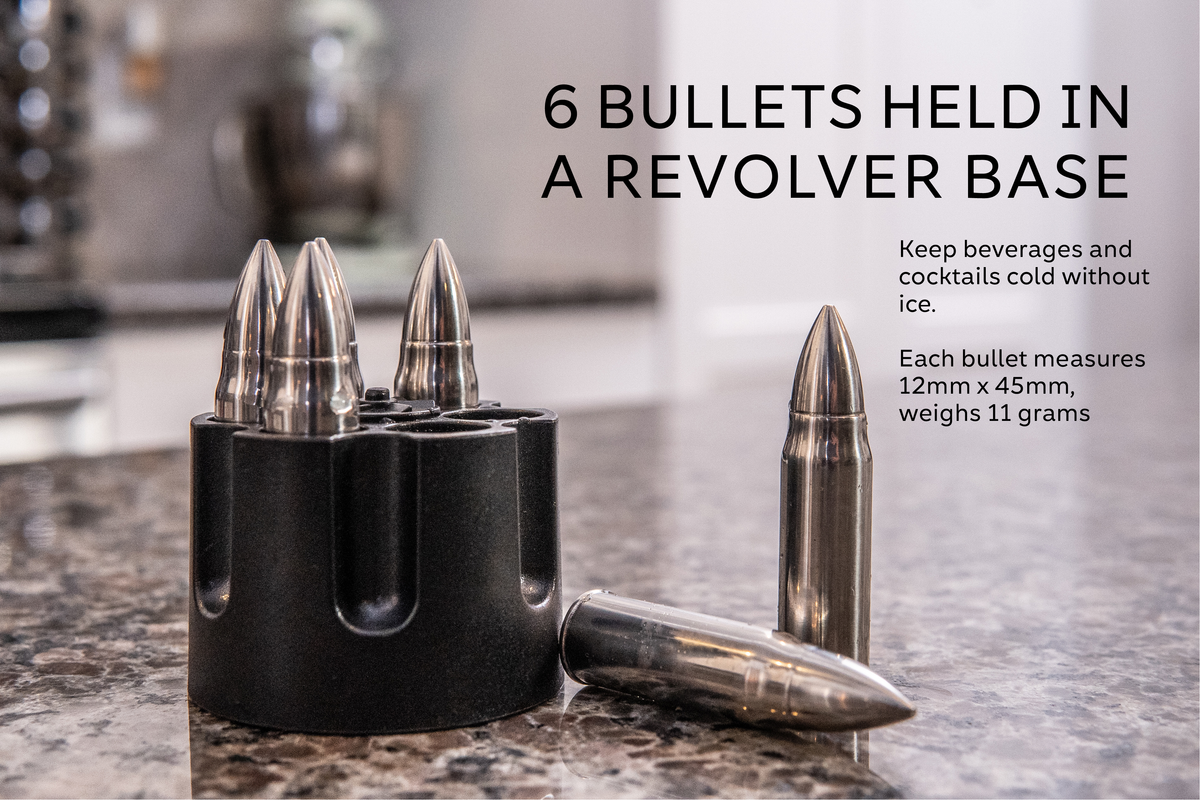 Caliber Gourmet Bullet Chillers Stainless Steel Pistol Cylinder Silver — view 3
