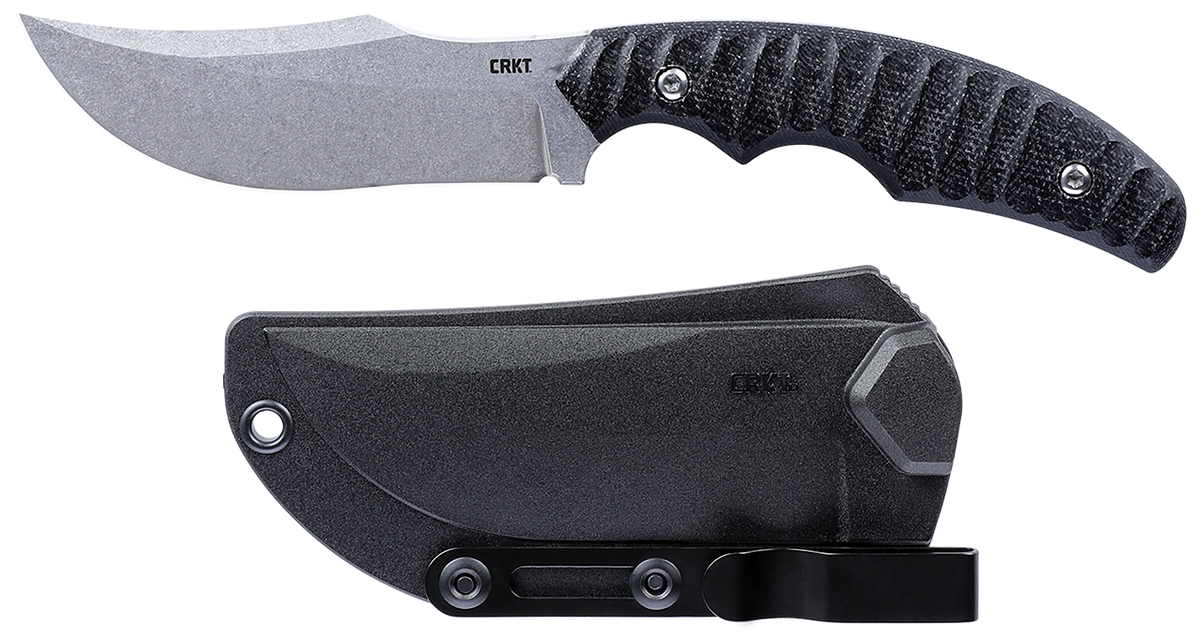 Columbia River CRKT 3610 Burrower 3.66" Fixed Clip Point Plain Stonewashed D2 Steel Black Micarta Knife — view 3