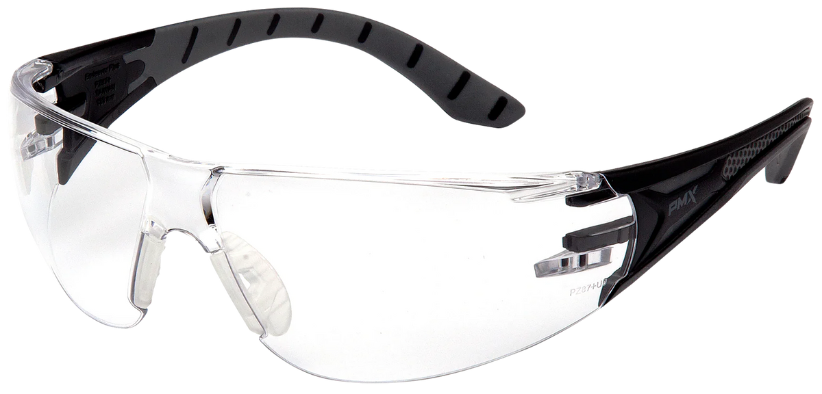 Pyramex Endeavor Plus Safety Glasses Clear Anti-Fog Lens Black/Gray Frame — view 3