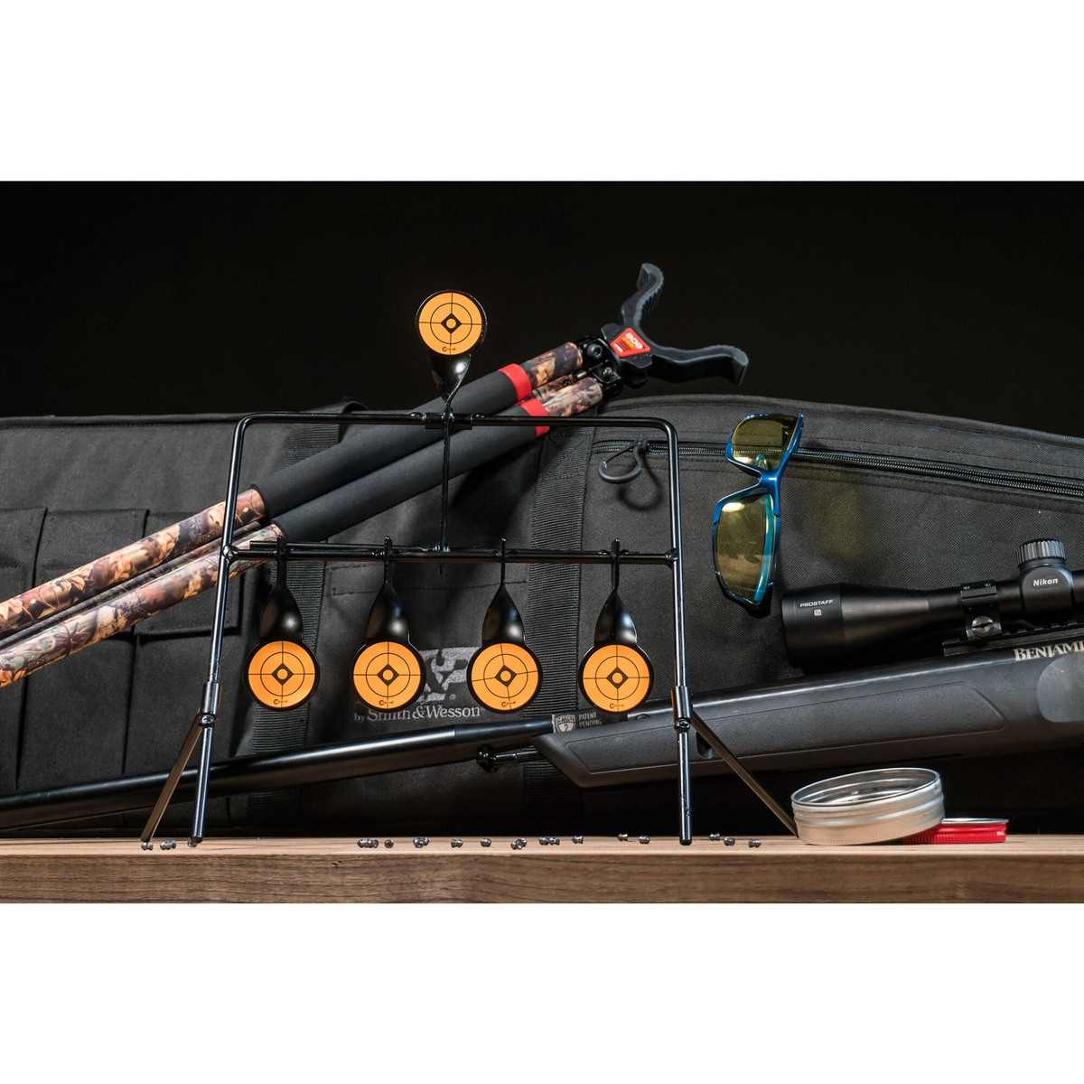 Caldwell 820585 Resetting Airgun Target AR500 Steel 1.50" Black/Orange — view 3