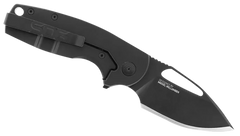 S.O.G Stout FLK 2.62" Folding Clip Point Plain Black TiNi Cryo D2 Black G10 Handle — view 3