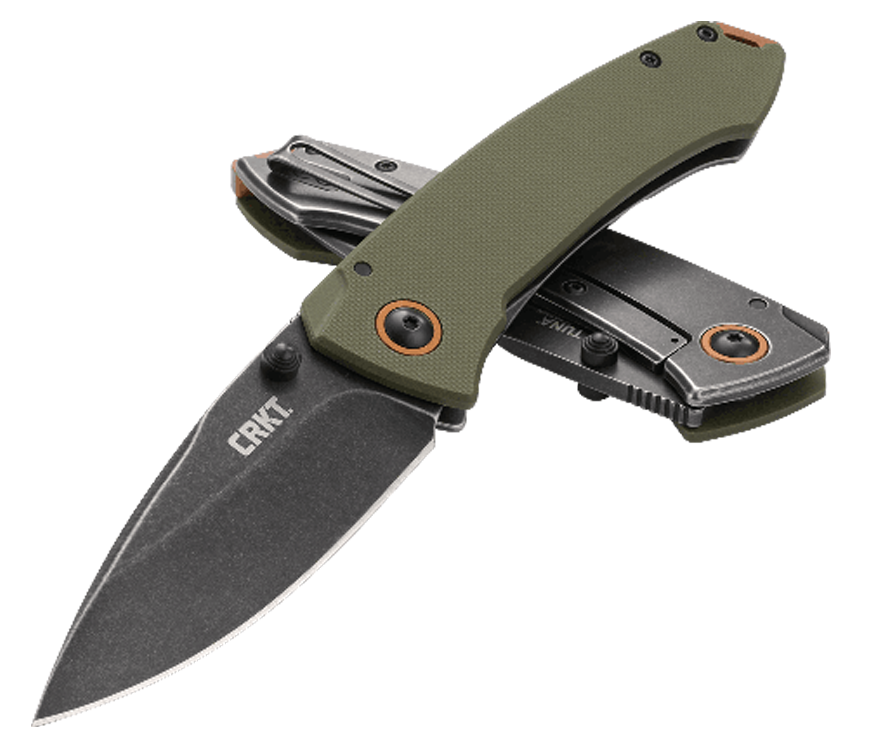 Columbia River 2520 Tuna 3.22" Folding Plain Stonewashed 8Cr14MoV Black/Green G10/SS Handle — view 3