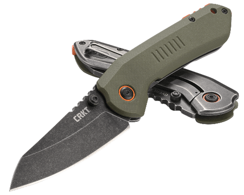 Columbia River CRKT 6280 Overland 3" Folding Sheepsfoot Plain Stonewashed 8Cr13MoV Green G10 — view 3