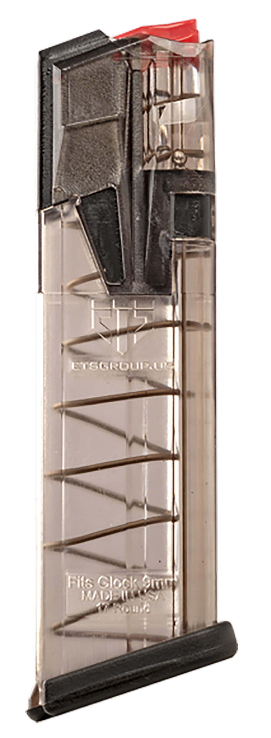 ETS Group Omega 17rd Flush 9mm Luger Clear Polymer Pistol Magazine for Glock 17/19 — view 3