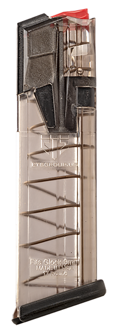 ETS Group Omega 17rd Flush 9mm Luger Clear Polymer Pistol Magazine for Glock 17/19 — view 3