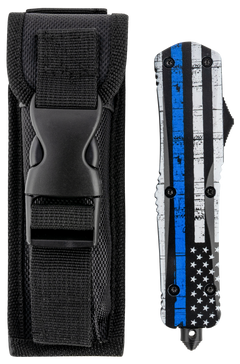 Templar Knife Gen II Back The Blue Large 3.5" OTF Tanto Plain 440C Black Oxide Stonewashed Aluminum Handle — view 3