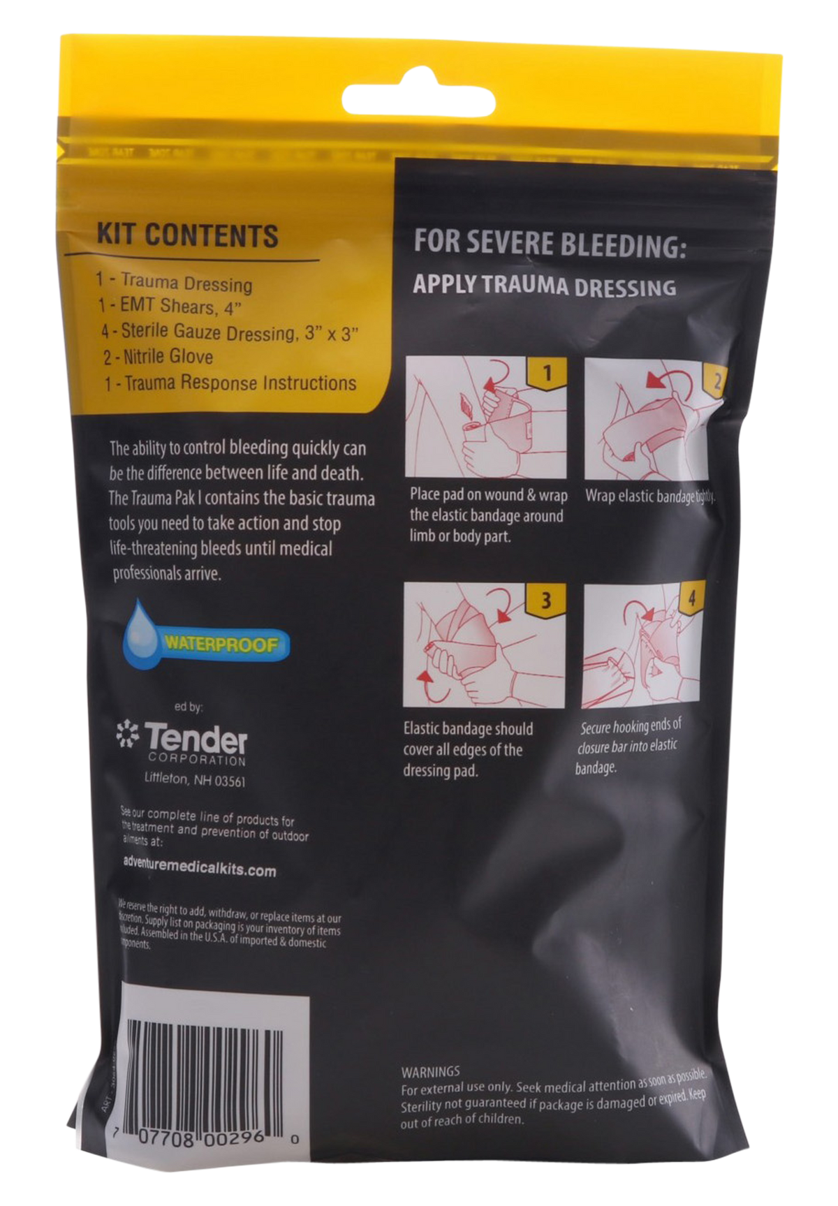 Adventure Medical Kits 20640295 Trauma Pak I Stop Bleeding Clotting Gauze — view 3