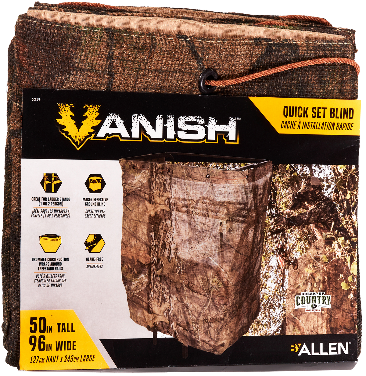 Vanish 5219 Quick Set Blind Mossy Oak Break-Up Country Cotton Blend 50" x 96" — view 3