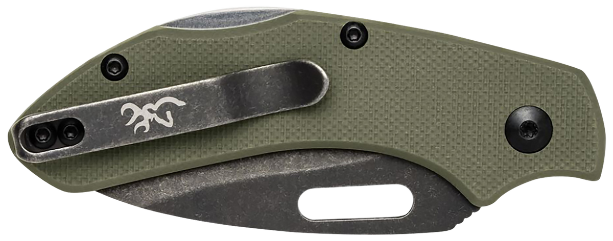 Browning Hidden Hollow EDC Small 2.25" D2 Folding Drop Point OD Green G10 Knife — view 3