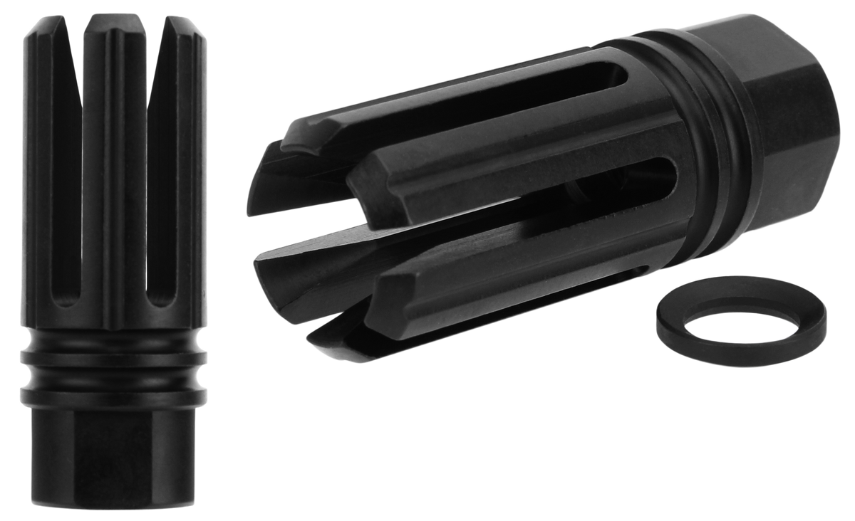 TacFire MZ1005N 6 Prong Flash Hider 5.56x45mm NATO AR-15 1/2x28 Black Nitride Steel — view 3