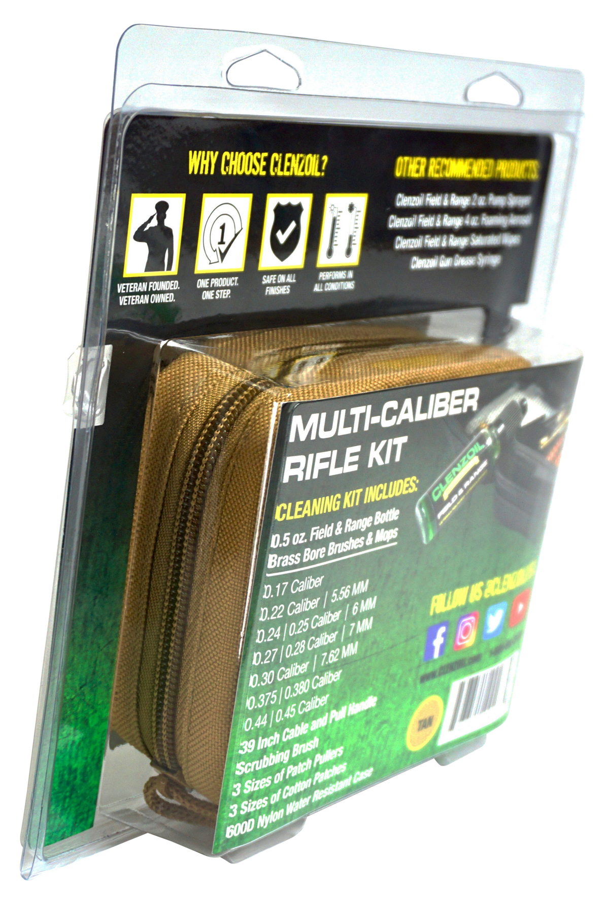 Clenzoil 2830 Field & Range Multi-Caliber Rifle Cleaning Kit 21-Piece Tan — view 3