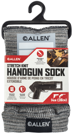 Allen 13170 Stretch Knit Handgun Sock 14" Gray Silicone-Treated Knit — view 3