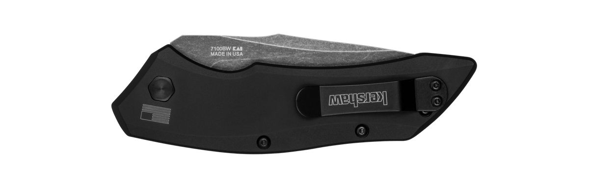 Kershaw Launch 1 3.4" Automatic Folding Drop Point Plain CPM 154 BlackWash - Black Aluminum — view 3