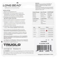 TruGlo Long Bead Green Fiber Optic Shotgun Front Sight 3-56 - Fits Ruger/Winchester 1200/1300/1400/Super X2 — view 3