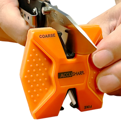 Accusharp 344C 2-Step Hand Held Knife Sharpener Diamond Tungsten Carbide Coarse/Fine Blaze Orange — view 3