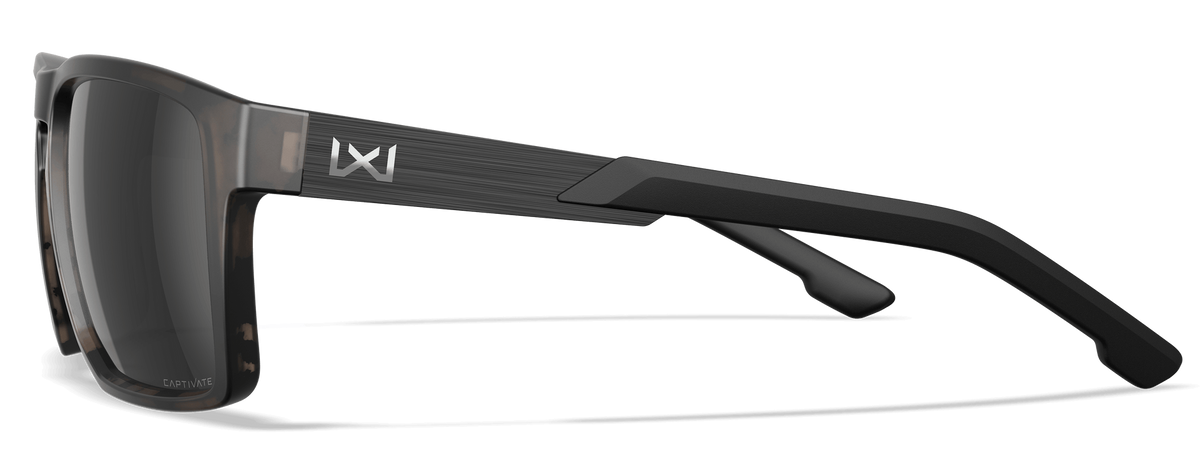 Wiley X WX Apex CAPTIVATE Polarized Black Mirror Lens Matte Tortoise Brown Frame Safety Glasses — view 3