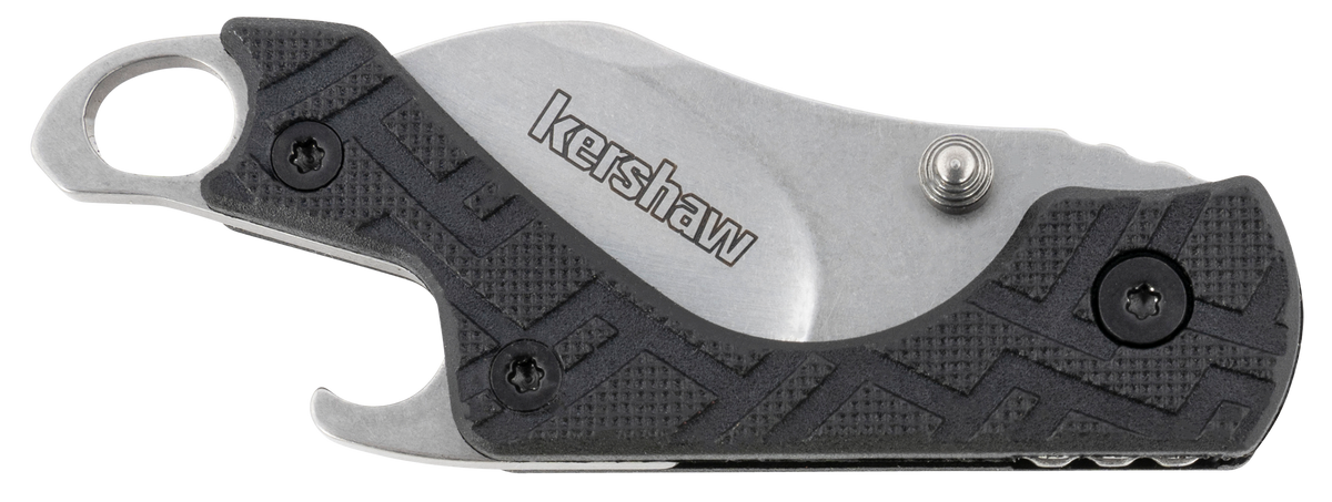 Kershaw Cinder 1025X 1.4" Folding Drop Point Plain Stonewashed 3Cr13MoV SS Black GFN Handle — view 3