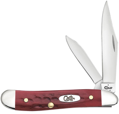 Case Peanut 2.10"/1.53" Folding Clip Point/Pen Plain Edge Tru-Sharp SS Corn Cob Jigged Old Red Bone Handle — view 3