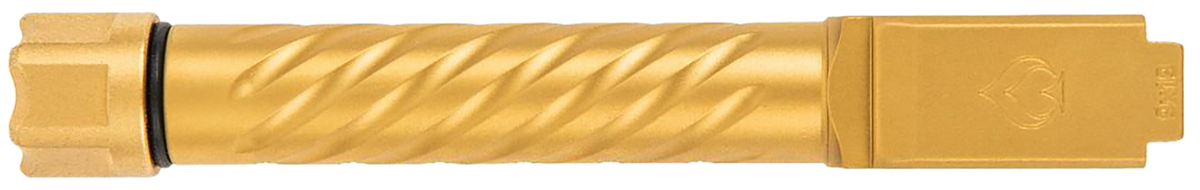 Ballistic Adv Premium Series 9mm Luger 4.5" Spiral Fluted Threaded Barrel - Gold PVD Stainless - Fits Glock 19 Gen 3-5 — view 3