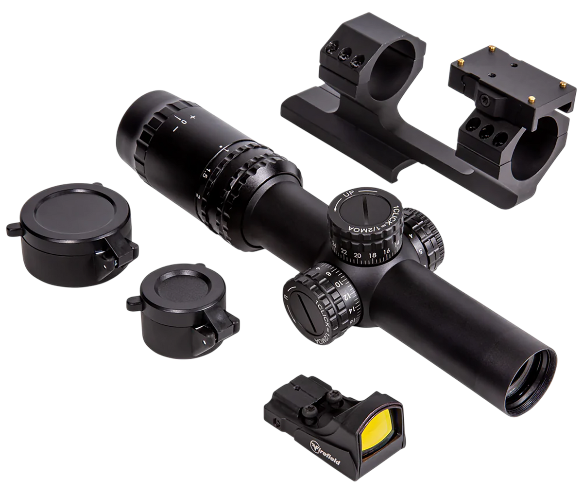 Firefield RapidStrike 1-4x24mm LPVO 30mm Tube 5 MOA Circle Dot Reticle Rifle Scope Kit - Matte Black — view 3