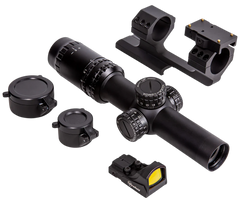 Firefield RapidStrike 1-4x24mm LPVO 30mm Tube 5 MOA Circle Dot Reticle Rifle Scope Kit - Matte Black — view 3