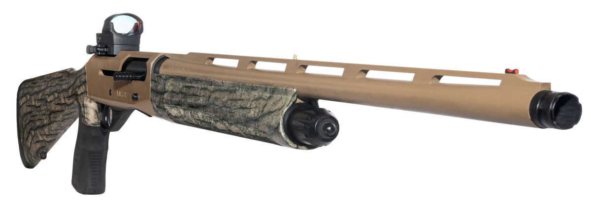EAA Girsan MC312 Gobbler 12 Gauge 24" 3.5" 5+1 Semi-Auto Pistol Grip Shotgun - Camo & Bronze Cerakote - Includes Red Dot — view 3