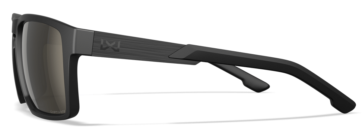 Wiley X WX Apex CAPTIVATE Polarized Tungsten Mirror Lens Matte Black Frame Safety Glasses — view 3