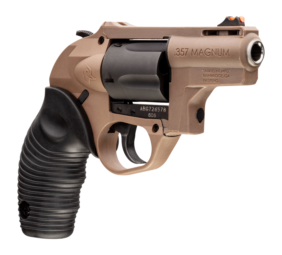Taurus 605 Poly Protector Small 357 Mag/38 Special +P 2" 5-Shot DA/SA Revolver - Brown Polymer/Black — view 3