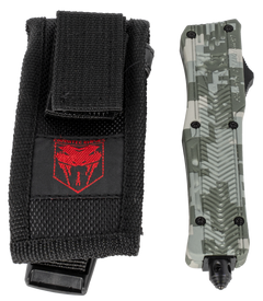 CobraTec Knives CTK-1 Small 2.75" OTF Dagger Plain D2 Steel Winter Digi Camo Aluminum Handle — view 3