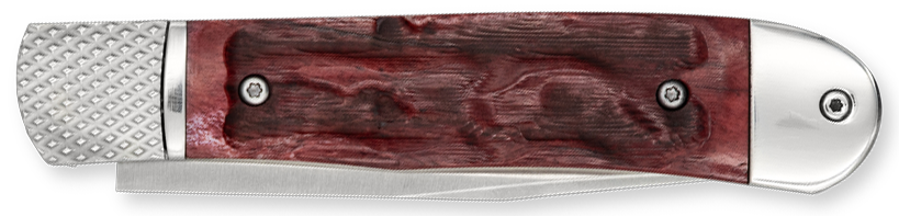CobraTec Knives Trapper Hidden Release 3.12" D2 Steel Drop Point Satin Red Bone Automatic Knife — view 3