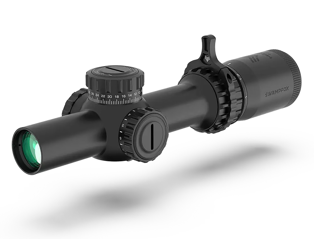 Swampfox Optics Tomahawk II 1-6x24mm 30mm Tube SFP Bright Fiber Optic Green Reticle Riflescope — view 3