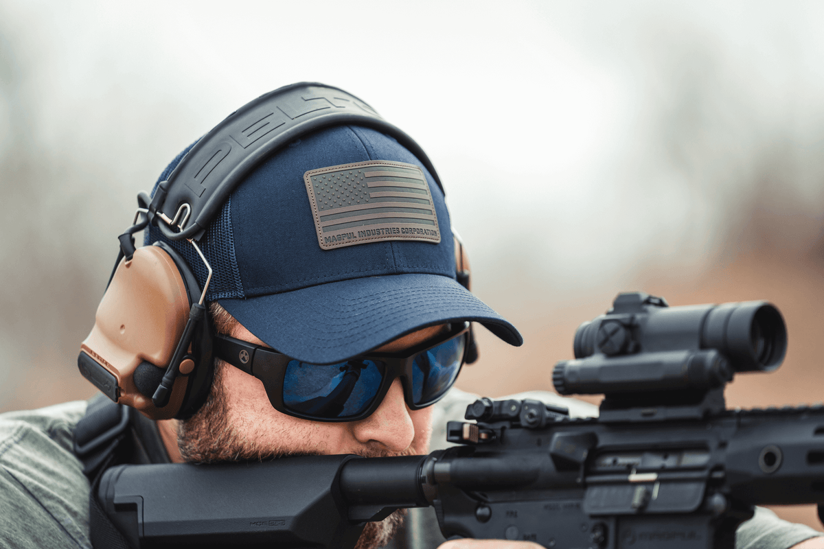 Magpul Standard Trucker Hat Navy OSFA Adjustable Snapback Structured Leather Patch — view 3