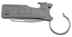 S.O.G KeyTron 1.80" Folding Plain Clip Point 5Cr13MoV SS Blade Gray Stainless Steel Handle — view 3