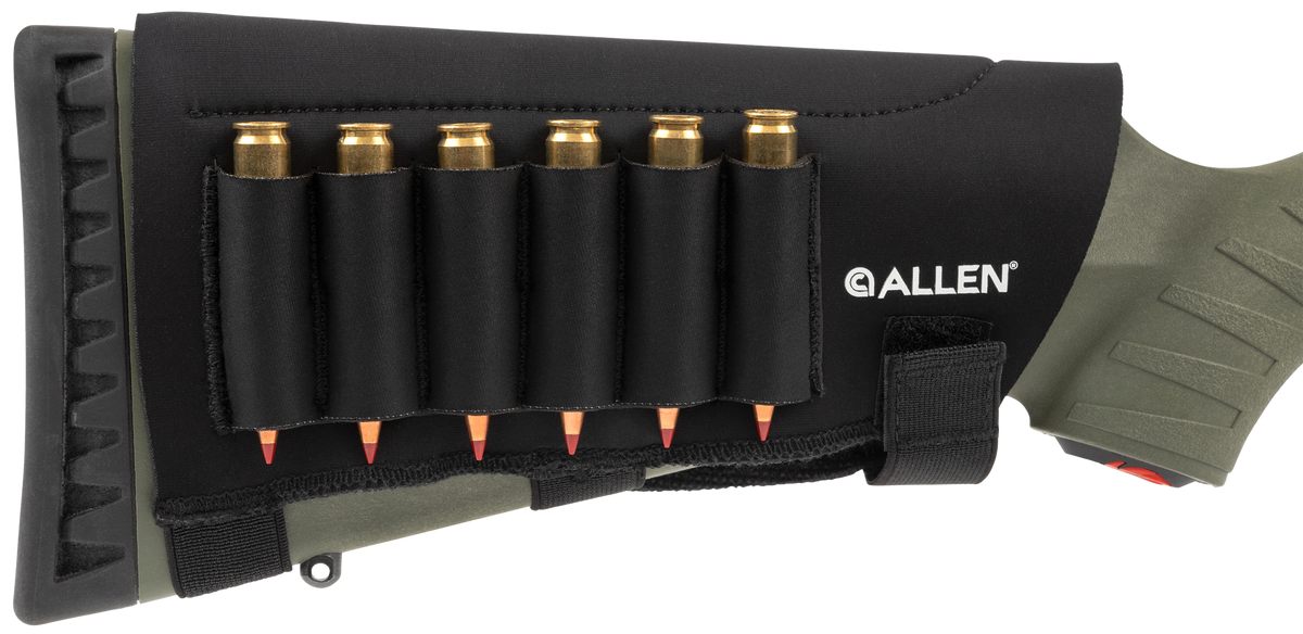 Allen 18427 Buttstock Shell Holder Black Neoprene 223-300 Win Mag 6rd Velcro Mount — view 3