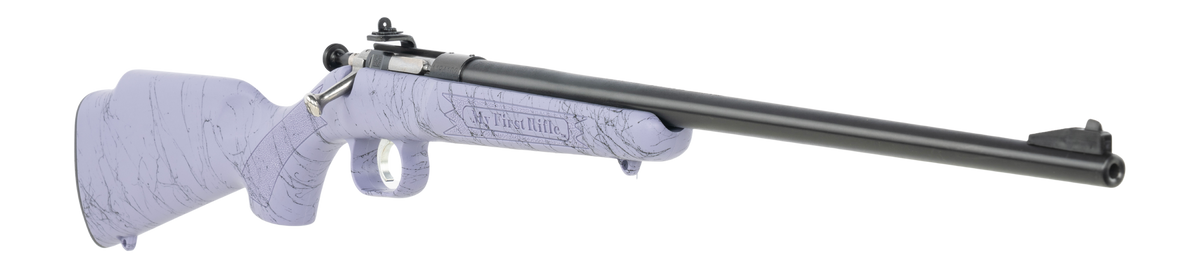 Crickett KSA2345 My First Rifle Gen2 22 LR 16.10" 1-Rd Bolt Action Rifle - Purple w/Black Webbing Synthetic Stock — view 3
