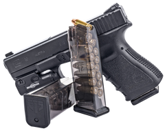 ETS Group SMKGLK19 Pistol Mag 15rd 9mm Luger for Glock 19/26/49 - Smoke Polymer — view 3