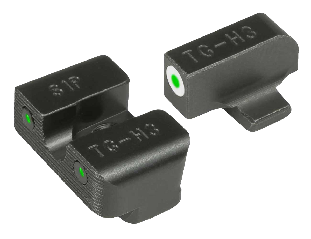 TruGlo Tritium Pro Sig Sauer P-Series #8 Front/#8 Rear Night Sight Set - Green Tritium White Outline - Black — view 3