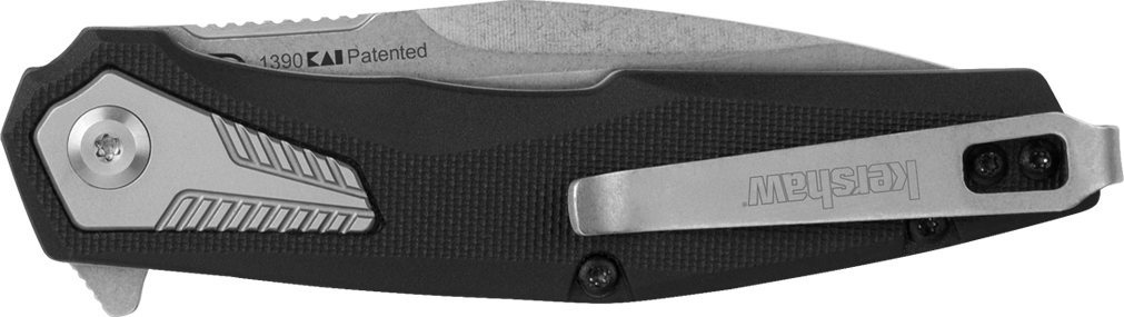 Kershaw 1390 Tremolo 3.13" Folding Clip Point Plain Stonewashed 4Cr14 Black GFN/SS Handle — view 3