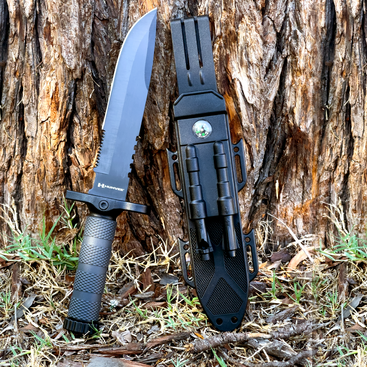 Humvee Accessories Next-Gen Survival Knife 7.50" Fixed Sawback Plain Edge - Black Handle — view 3