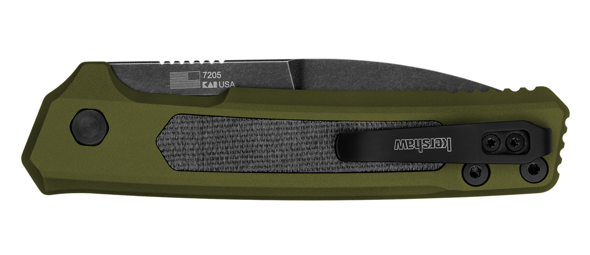 Kershaw Launch 22 7205 3.45" Folding Spear Point Plain CPM MagnaCut OD Green Aluminum/Micarta — view 3