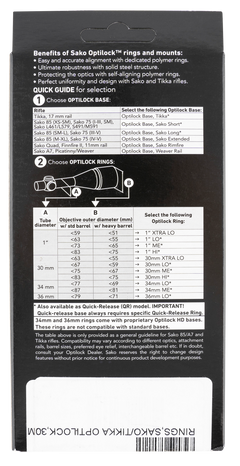 Tikka T3 Opti-Lock Rings 30mm Low Blued Steel Scope Ring Set — view 3