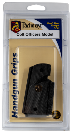 Pachmayr Signature Wraparound Pistol Grip Checkered Black Rubber - Colt Officer — view 3